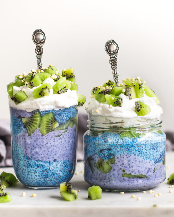 Rawnice - Vegan Blue Spirulina and Butterfly Pea Chia Pudding